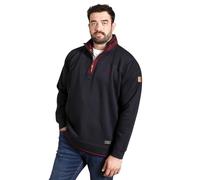 D555 1/4 Zip Fleece Sweatshirt Long Sleeve Top Plus Size Mens 2-6XL LEICESTER (UK, Alpha, 4XL, Plus, Regular, Navy)