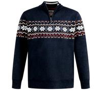 D555 1/4 Zip Knitted Sweatshirt Long Sleeve Top Mens Plus Size 2XL-6XL EDINSON (UK, Alpha, 4XL, Plus, Regular, Navy Marl)