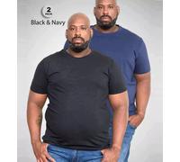 D555 Big Mens Pack Of 2 T-Shirts 2XL-8XL (KS16894BN-K)