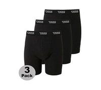 D555 Cotton Boxer Shorts (3 Pack) - Black, Black, Size 2Xl, Men Black