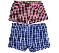 D555 Duke Big and Tall Boxer Shorts Plus Size Big King Size Underwear for Men Multipack Woven Checked Boxer Shorts (2XL)