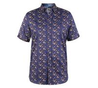 D555 Duke Big Mens Short Sleeve Shirt Navy Floral Print 2XL 3XL 4XL-6XL (101100)
