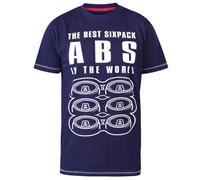 D555 Duke Large Mens Sixpack Abs Printed T-Shirt Navy 2XL 3XL 4XL (600925)