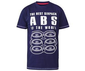 D555 Duke Large Mens Sixpack Abs Printed T-Shirt Navy 2XL 3XL 4XL (600925)