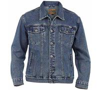 D555 Duke London Mens Plus Size Trucker Denim Jacket 2XL Blue Stonewash