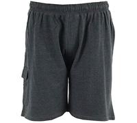 D555 Duke Men's John Fleece Cotton Cargo Shorts Grey-Blue-6XL