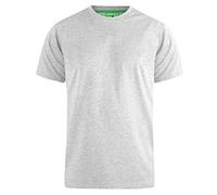 D555 Duke Mens Kingsize Crew Neck Plain Cotton T-Shirt Ribbed Light Grey 6XL (Flyers 80)