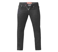 D555 Duke Mens Kingsize Relaxed Comfort Tapered Fit Stretch Jeans with Black 50 Waist Short Leg (Claude)