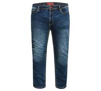 D555 Duke Mens Kingsize Relaxed Tapered Fit Stretch Jeans Vintage Blue 46 Waist Tall Leg (Ambrose)