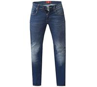 D555 Duke Mens Kingsize Relaxed Tapered Fit Stretch Jeans Vintage Blue 50 Waist Tall Leg (Ambrose)