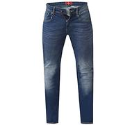 D555 Duke Mens Kingsize Relaxed Tapered Fit Stretch Jeans Vintage Blue 56 Waist Regular Leg (Ambrose)