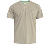 D555 Duke Mens Kingsize V Neck Plain Cotton T-Shirt Ribbed Cotton Khaki 3XL (Signature)