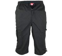 D555 Duke Mens Mason Cargo Capri Pants - Black - 7XL