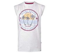 D555 Duke Mens Shipley Big Tall Sleeveless Printed Tank - 3XL Off White