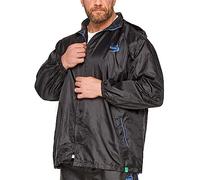 D555 Duke Mens Zac Big Tall Packaway Weather Proof Rain Jacket - Black - 8XL