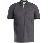 D555 Grant Pique Polo Shirt with Pocket - Charcoal Marl