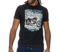 D555 Graphic T Shirt Motorbike Short Sleeve Crew Neck Top Mens Plus Size KNOWLE (UK, Alpha, 3XL, Plus, Regular, Navy)