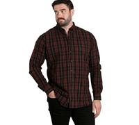 D555 Horsham Long Sleeve Check Shirt for Men in Burgundy/Black, 4XL
