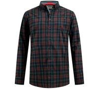 D555 Horsham Long Sleeve Check Shirt for Men in Burgundy/Black, 4XL