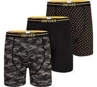 D555 Kingsize Boxer Shorts Cotton Stretch Printed Pattern 3 Pack Duke Sylvester Mens Grey Black 2XL 3XL 4XL 5XL 6XL 7XL 8XL (6XL)