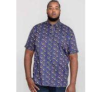 D555 Kingston Short Sleeve Floral Printed Shirt, Navy, Size 4Xl, Men Navy