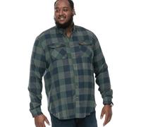 D555 Long Sleeve Check Overshirt for Men with Button Down Collar in Navy/Green, 3XL