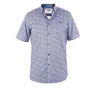 D555 Longmoor Short Sleeve Mini Floral Ao Button Down Printed Shirt (101101) Navy 2XL