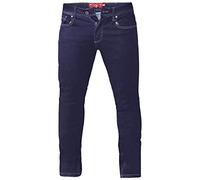 D555 Mens Big Size Tapered Fit Stretch Jeans in Dark Blue Stonewash (Ambrose)