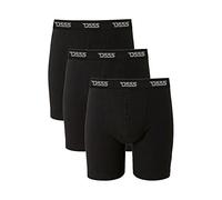 D555 Men's Big & Tall Boxer Shorts Underwear Multipack Button Fly Cotton Underpants Set Black 4XL