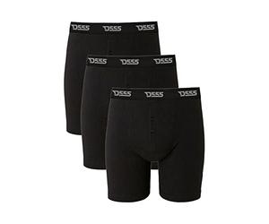 D555 Men's Big & Tall Boxer Shorts Underwear Multipack Button Fly Cotton Underpants Set Black XXL