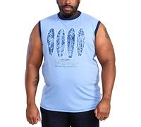D555 Mens Bretton Big Tall Sleeveless T-Shirt - 5XL Blue