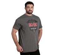 D555 Mens Clydebank Big & Tall AC/DC Short Sleeve T-Shirt - Charcoal - 6XL
