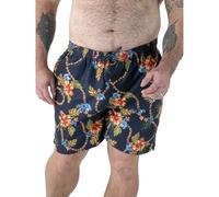 D555 Mens Dawson Big & Tall Hawaiian Print Swim Shorts - Navy - 4XL