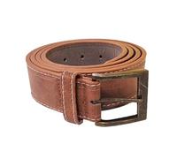 D555 Mens Dylan Big Tall Tan Bonded Leather Metal Buckle Belt - 52