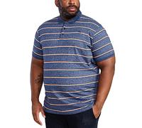 D555 Mens Humber Big Tall Full Stripe Jersey Polo Shirt - 5XL Navy