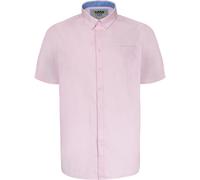 Duke Mens D555 James Oxford Kingsize Short-Sleeved Shirt - Pink - 7XL - Pink - 65% Cotton/35% Polyester