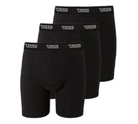 D555 Mens Kingsize Big Cotton Boxer Shorts Black Button Fly Underwear - 3 Pack
