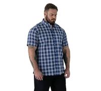 D555 Mens Morris Big & Tall Check Short Sleeve Shirt - French Navy Check - 5XL