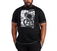 D555 Mens Pinewood Big Tall Motorbike Graphic Print T-Shirt - 4XL Black