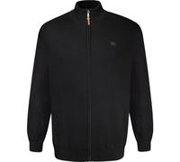 D555 Mens Plus Size Franco Basic Zip Through Sweater 4XL Black