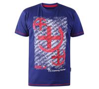 D555 Men's Plus Size GOAL-Coming Home Football Printed T-Shirt Blue 2XL to 5XL
