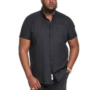 D555 Men's Plus Size James Basic Oxford Short Sleeve Shirt in Black, XXL Plus