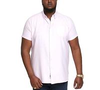 D555 Men's Plus Size James Basic Oxford Short Sleeve Shirt in Pink, 8XL Plus Tall