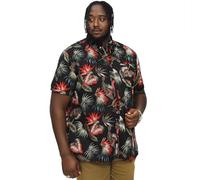 D555 Mens Plus Size Lennox Hawaiian Print S/S Shirt 6XL Black