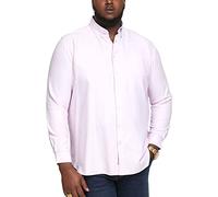 D555 Men's Plus Size Richard Basic Oxford Long Sleeve Shirt in Pink 7XL