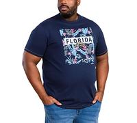D555 Mens Prestwick Big Tall Florida Floral T-Shirt - 5XL Navy