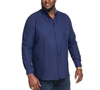 D555 Mens Richard Big Tall Long Sleeve Oxford Shirt - Navy - 1XL Tall