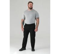 D555 Men's Robert Peached Washed Cargo Trousers in Black | Size: 46S D555 Black 46S