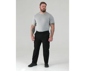 D555 Men's Robert Peached Washed Cargo Trousers in Black | Size: 50R D555 Black 50R