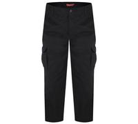 D555 Men's Robert Peached Washed Cargo Trousers in Black | Size: 52R D555 Black 52R